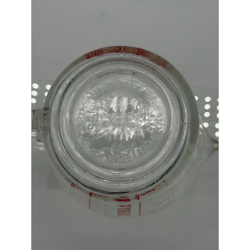 Pyrex Measuring Cup 2 Cup 16oz Clear Red Lettering Excellent Vintage 516 USA